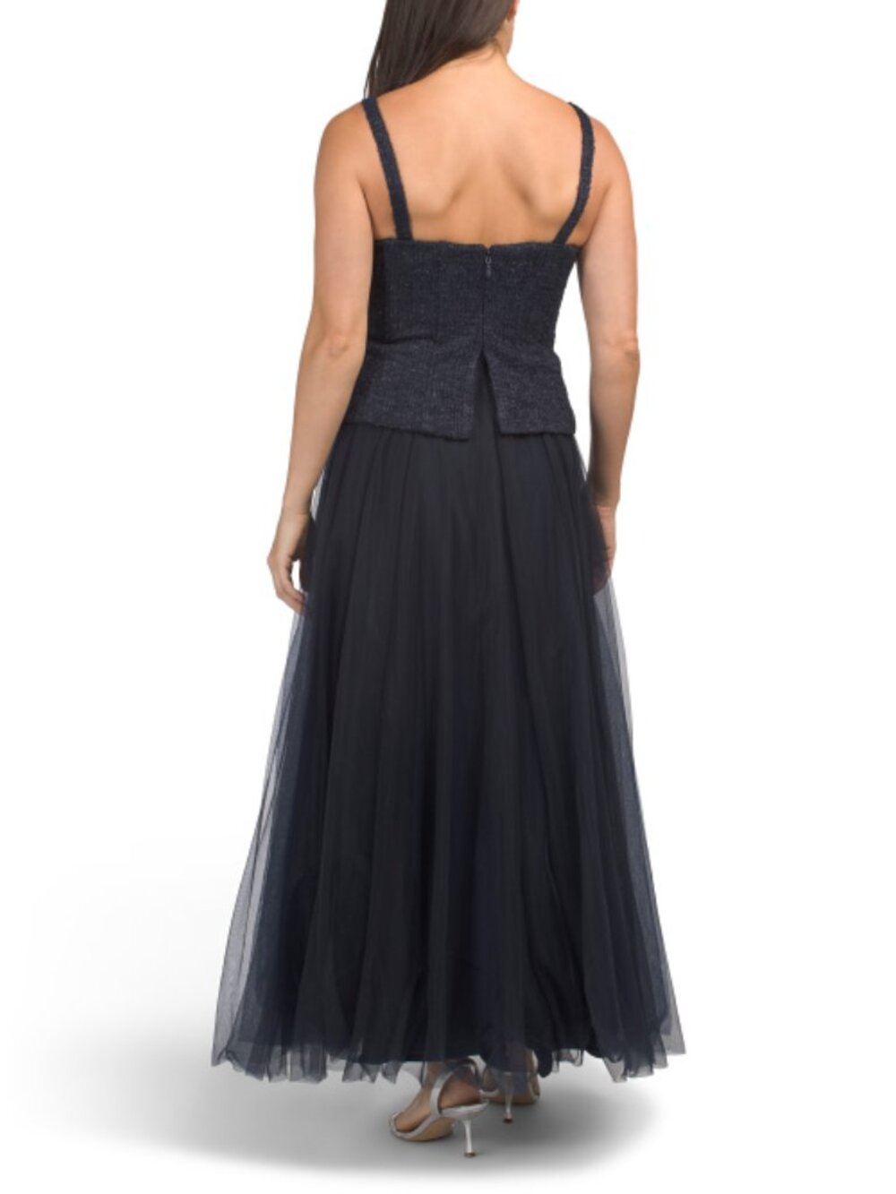 TAYLOR Boucle Button Down Tulle Dress - Picture 2 of 2